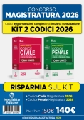 Immagine 0 di Kit 2v - Codici Magistratura - Penale + Civile 2026