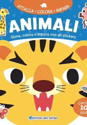 Animali. Attacca Colora Impara fronte