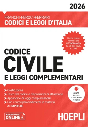 Codice Civile 2026 Leggi Complementari fronte