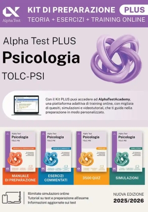 Alpha Test Plus Psicologia Tolc-psi. Kit Completo Di Preparazione Con Training On Line Personalizzat fronte