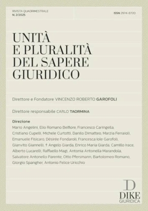 Unita' E Pluralita' Sapere Giuridico fronte