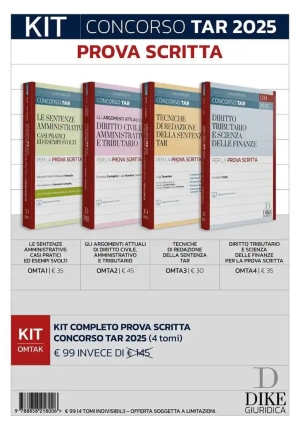 Kit 4v - Concorso Tar 2025 - Prova Scritta fronte