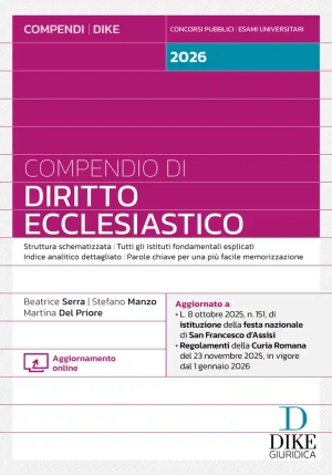 Compendio Diritto Ecclesiastico 2026 fronte