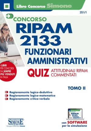 Concorso Ripam 2133 Funzionari Amministrativi. Con Software Di Simulazione. Vol. 2: Quiz Attitudinal fronte