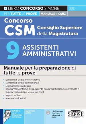 9 Assistenti Amministrativi Csm 2025 fronte
