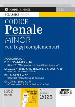 Codice Penale Minor 2025 50ed. fronte
