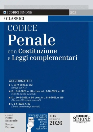 Codice Penale Leggi Compl. 2026 49ed. fronte