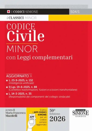 Codice Civile Minor 2026 50ed. fronte
