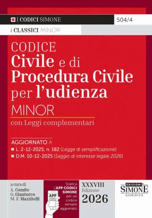 Codice Civile E Proc.civile Minor 2026 fronte