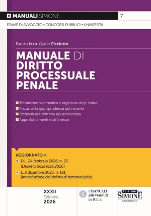 Manuale Diritto Processuale Penale 32ed. fronte