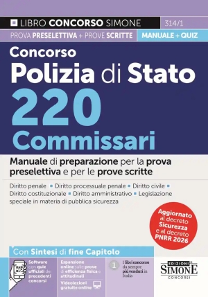 220 Commissari Polizia Di Stato 2026 fronte
