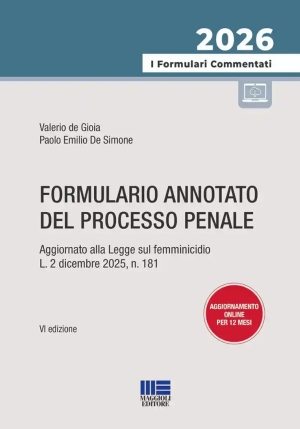 Formulario Annotato Processo Penale 2026 fronte