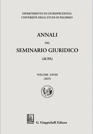Annali Del Seminario Giuridico Vol.68 fronte