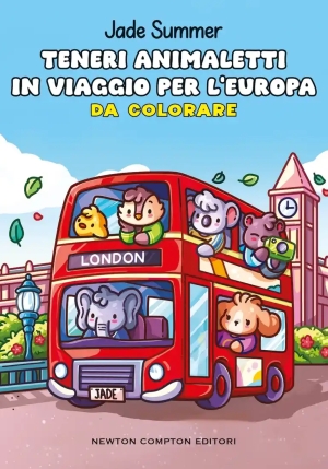 Teneri Animaletti In Viaggio Per L'europa. Da Colorare fronte