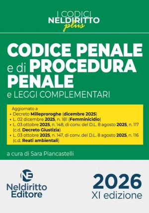 Codice Penale E Proc.penale Plus 2026 fronte
