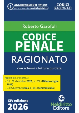 Codice Penale Ragionato 2026 14ed. fronte