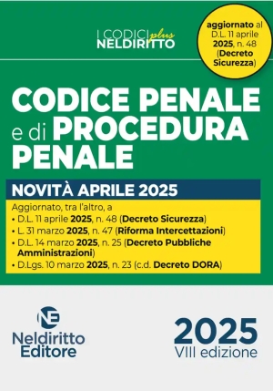 Codice Penale E Proc.penale Plus 2025 fronte