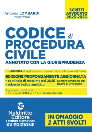 Codice Procedura Civile 202526 Avvocato fronte