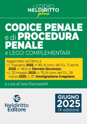 Codice Penale E Proc.penale Plus 2025 fronte