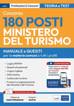 180 Funzionari - Ministero Turismo - Manuale Per Tutti I Profili fronte
