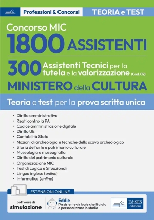 1800 Assistenti - Mic Tutela E Valorizzazione - Manuale + Quiz fronte
