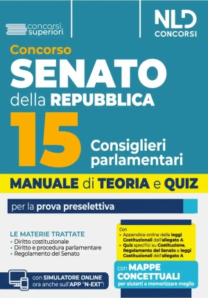 15 Consiglieri Parlamentari Senato 2025 fronte