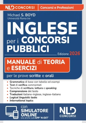 Prova Di Inglese Per Concorsi Pubblici - Teoria + Quiz Commentati fronte