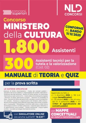 1800 Assistenti - Mic Tutela Patrimonio Culturale - Manuale + Quiz fronte