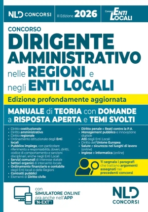 Dirigente Amm.vo Regioni Enti Loc.2026 fronte