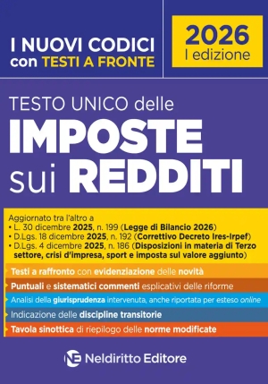 Testo Unico Imposte Redditi 2026 fronte
