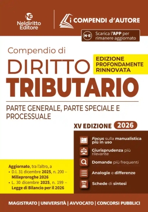 Compendio Diritto Tributario 2026 15ed. fronte