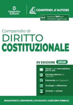 Compendio Dir.costituzionale 2026 15ed. fronte