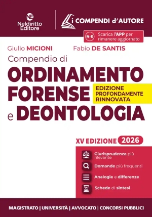Compendio - Ordinamento E Deontologia Forense 15ed fronte