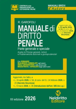Manuale Breve Diritto Penale 2026 12ed. fronte