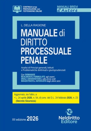 Manuale Breve Dir.process. Penale 2026 fronte