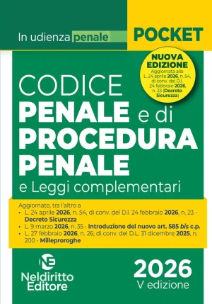 Codice Penale Proc.pen.pocket 2026 fronte