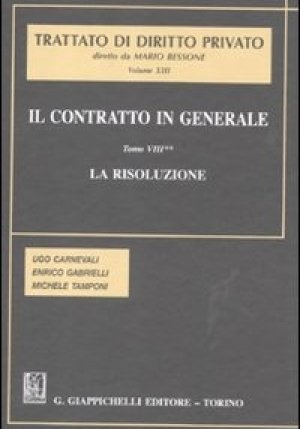 Contratto In Generale Tomo 8 Risoluzione fronte