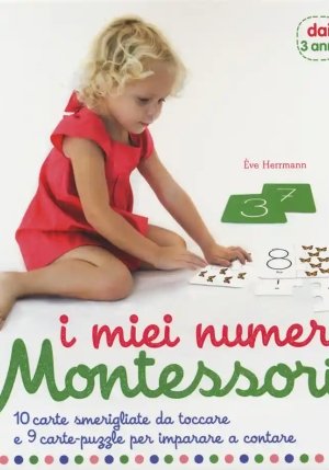 Miei Numeri. Montessori. 10 Carte Smerigliate Da Toccare E 9 Carte Puzzle Per Imparare A Contare. Co fronte
