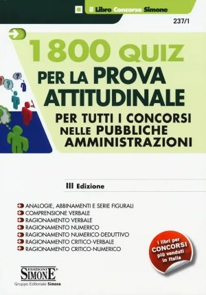 237/1 1800 Quiz Per La Prova Attitudinale fronte