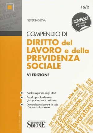 16/2  Compendio Di Diritto Del Lavoro E Della Previdenza Sociale fronte