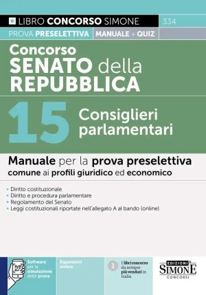 15 Consiglieri Parlamentari Senato 2025 fronte