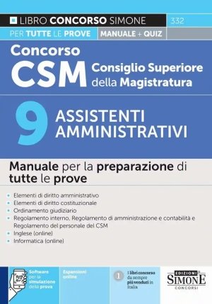 9 Assistenti Amministrativi Csm 2025 fronte