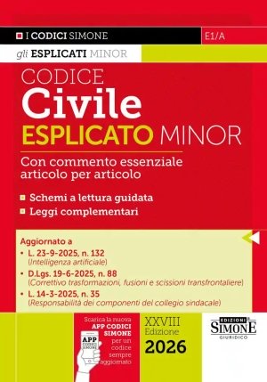 Codice Civile Esplicato Minor 28ed.2026 fronte