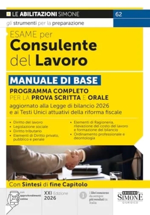 Esame Consulente Del Lavoro Manuale 21ed fronte