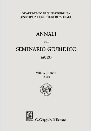 Annali Del Seminario Giuridico Vol.68 fronte