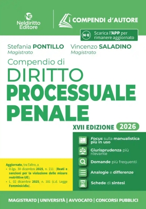 Compendio Processuale Penale 2026 17ed. fronte