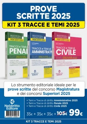 Kit 3v - Tracce - Civile + Penale + Amministrativo fronte