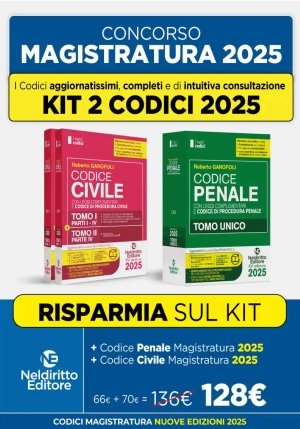 Kit 2v - Codici Magistratura 2025 - Civile + Penale fronte