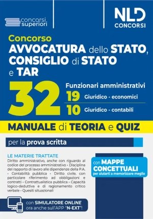 32 Funzionari Amministrativi - Avvocatura E Tar - Teoria + Quiz fronte