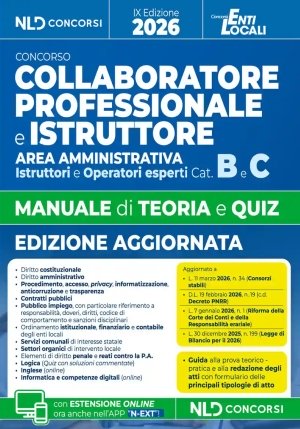 Collaboratore Professionale E Istruttore Cat.b/c - Manuale + Test fronte
